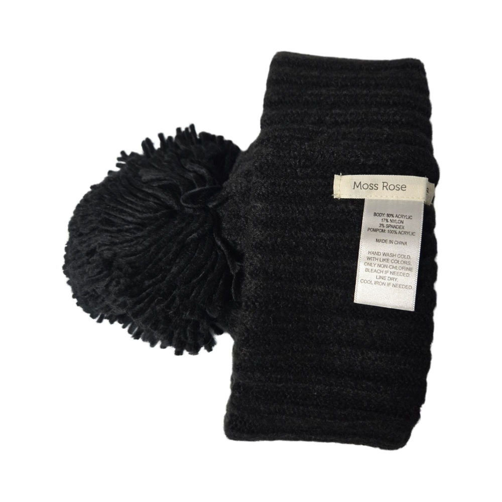 Moss Rose Knitted Cuffed Cap